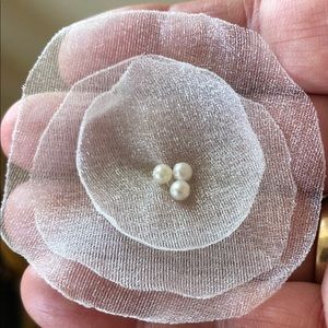 Hand made organza fabric flowers appliqués